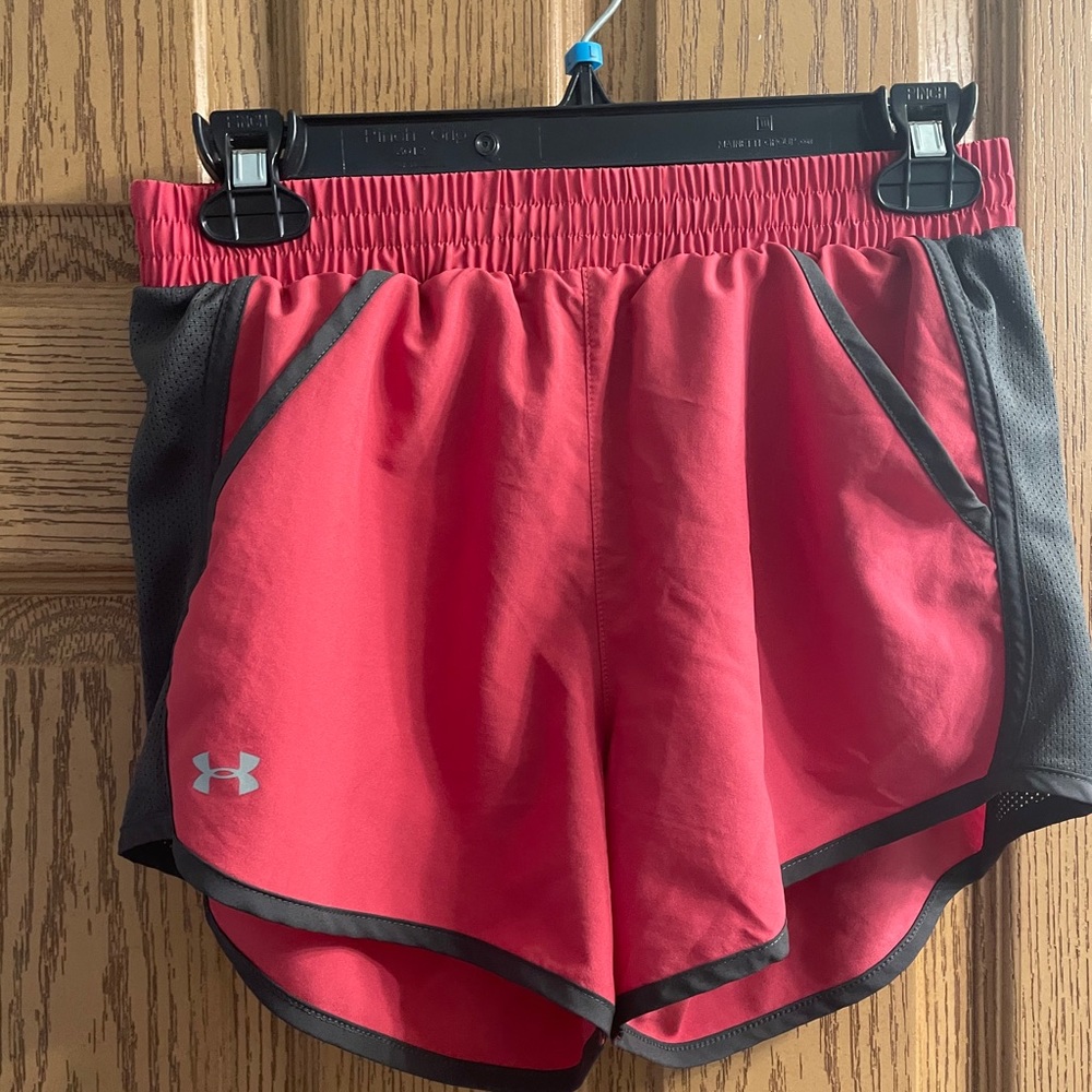 Under Armour pink and dark grey shorts XS-